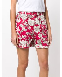rote Shorts mit Blumenmuster von La Doublej