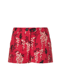 rote Shorts mit Blumenmuster von RED Valentino