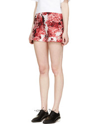rote Shorts mit Blumenmuster von Moncler Gamme Rouge