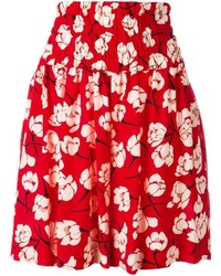 rote Shorts mit Blumenmuster von Rochas