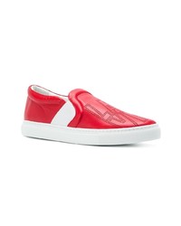 rote Slip-On Sneakers aus Leder von Lanvin