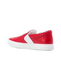 rote Slip-On Sneakers aus Leder von Lanvin