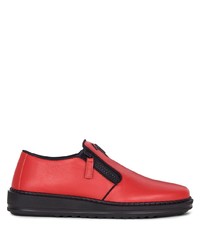 rote Slip-On Sneakers aus Leder von Giuseppe Zanotti