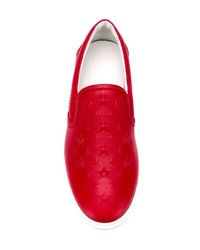 rote Slip-On Sneakers aus Leder von Jimmy Choo