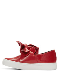 rote Slip-On Sneakers aus Leder von Cédric Charlier