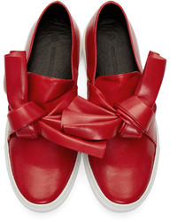 rote Slip-On Sneakers aus Leder von Cédric Charlier