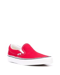 rote Slip-On Sneakers aus Segeltuch von Vans