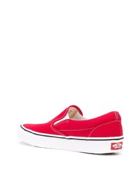 rote Slip-On Sneakers aus Segeltuch von Vans