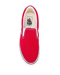 rote Slip-On Sneakers aus Segeltuch von Vans