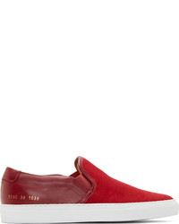 rote Slip-On Sneakers aus Segeltuch von Common Projects