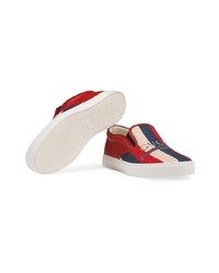 rote Slip-On Sneakers aus Segeltuch von Gucci