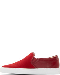 rote Slip-On Sneakers aus Segeltuch von Common Projects