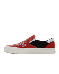 rote Slip-On Sneakers aus Segeltuch von Amiri