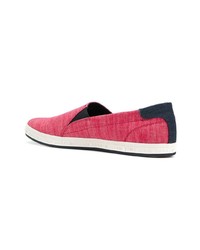 rote Slip-On Sneakers aus Segeltuch von Tommy Hilfiger