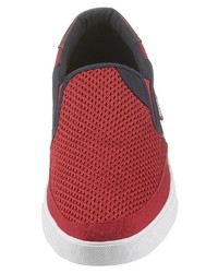 rote Slip-On Sneakers aus Segeltuch von Tom Tailor