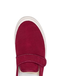 rote Slip-On Sneakers aus Wildleder von Vans