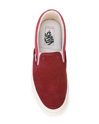 rote Slip-On Sneakers aus Wildleder von Vans