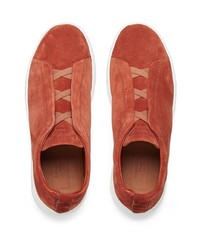 rote Slip-On Sneakers aus Wildleder von Ermenegildo Zegna