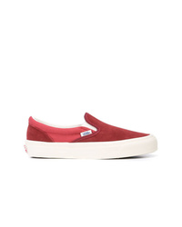 rote Slip-On Sneakers aus Wildleder von Vans