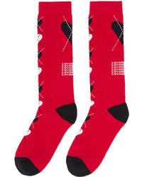 rote Socken mit Argyle-Muster von Charles Jeffrey Loverboy