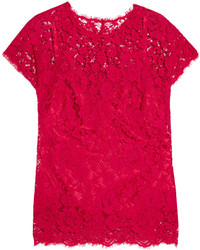 rote Spitze Bluse von Dolce & Gabbana