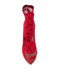 rote Spitze Stiefeletten von Dolce & Gabbana