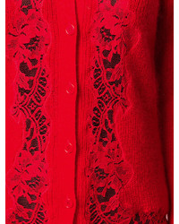 rote Spitze Strickjacke von Givenchy