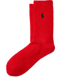 rote Strick Socken
