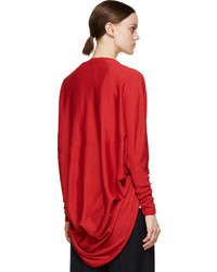 rote Strickjacke mit einer offenen Front von Lanvin