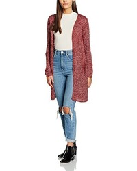 rote Strickjacke mit einer offenen Front von Vero Moda