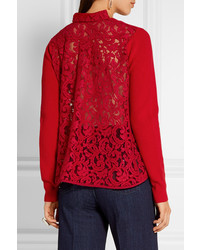 rote Strickjacke von Sacai