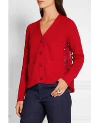 rote Strickjacke von Sacai