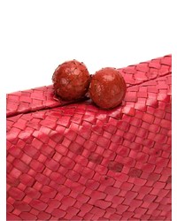 rote Stroh Clutch von Serpui