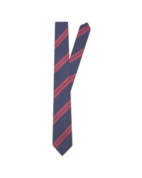 rote und dunkelblaue vertikal gestreifte Krawatte von Seidensticker