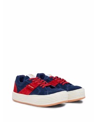 rote und dunkelblaue Wildleder niedrige Sneakers von Palm Angels