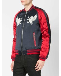 rote und schwarze Bomberjacke von Balmain