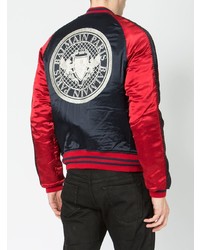 rote und schwarze Bomberjacke von Balmain