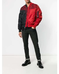 rote und schwarze Bomberjacke von Marcelo Burlon County of Milan