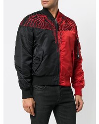 rote und schwarze Bomberjacke von Marcelo Burlon County of Milan