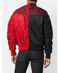 rote und schwarze Bomberjacke von Marcelo Burlon County of Milan