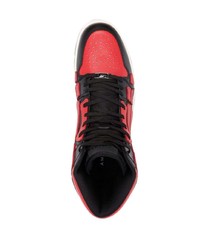 rote und schwarze hohe Sneakers aus Leder von Amiri