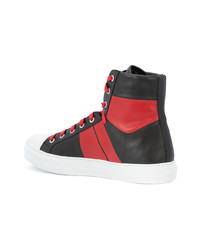 rote und schwarze hohe Sneakers aus Leder von Amiri