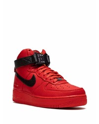 rote und schwarze hohe Sneakers aus Leder von Nike