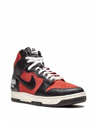 rote und schwarze hohe Sneakers aus Leder von Nike