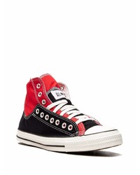 rote und schwarze hohe Sneakers aus Segeltuch von Converse