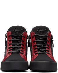 rote und schwarze hohe Sneakers von Giuseppe Zanotti