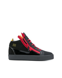 rote und schwarze hohe Sneakers von Giuseppe Zanotti Design