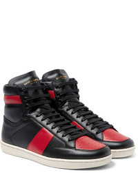 rote und schwarze hohe Sneakers von Saint Laurent