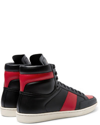 rote und schwarze hohe Sneakers von Saint Laurent