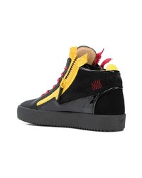 rote und schwarze hohe Sneakers von Giuseppe Zanotti Design